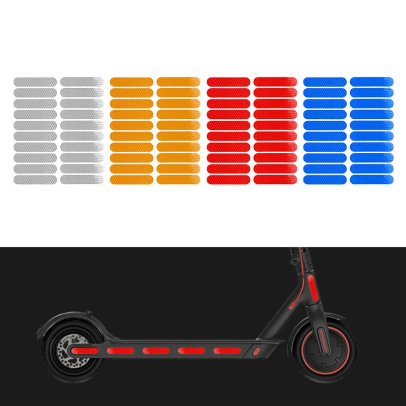 60 Stks/pak Elektrische Scooter Anti-Cursor Reflecterende Sticker Sterk Reflecterende Waterdichte Heldere Kleur