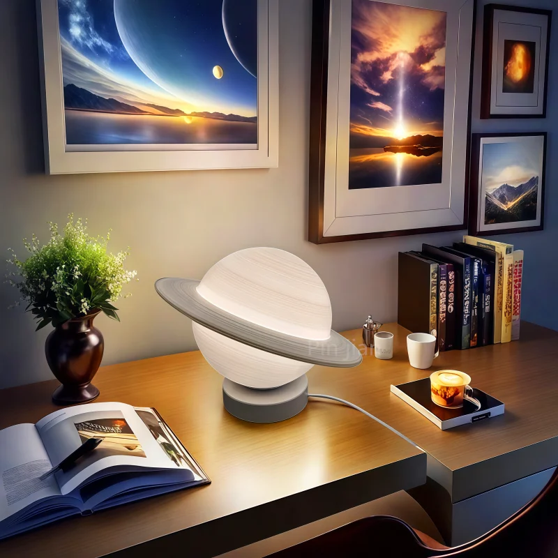 

3D Printing Planet Desktop Decoration Table Lamp Personalized Bedroom Children's Room Jupiter Night Light White Gift LED Lightin