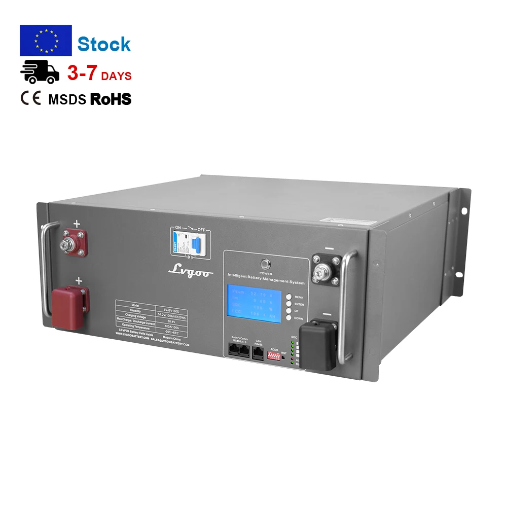 EU STOCK KAIMEIWEI 5kw 10kw 48v 100ah 5.12Kwh Power Pack Server Rack Lifepo4 Batteries Battery