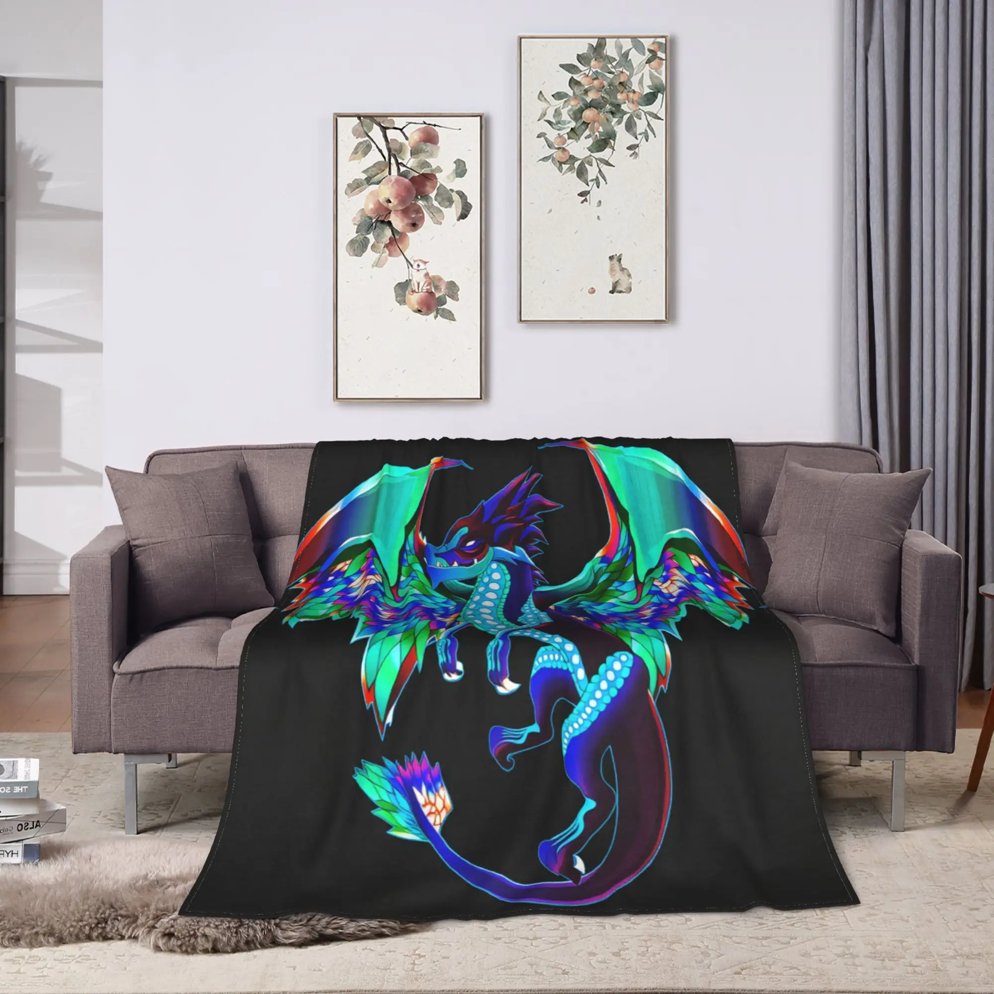 Wing of fire all dragon Super Soft Blanket  Child Plush Bedding Throws Fashion Couch Chair Flannel Bedspread Sofa Bed Cover