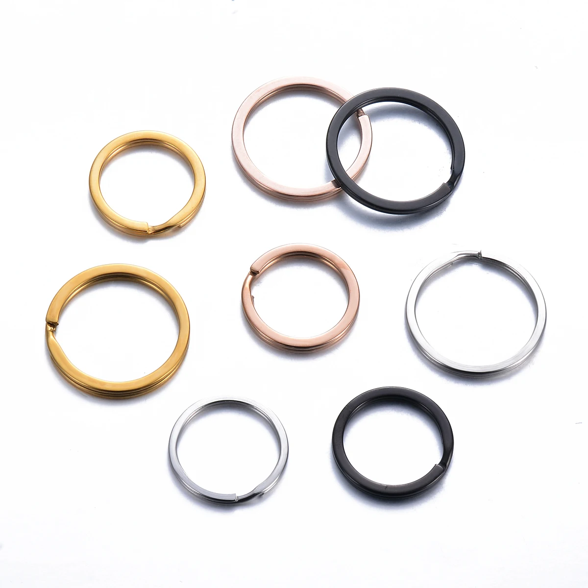 

10Pcs/Lot 25/30mm Key Ring Stainless Steel Mirror Polished Key Holder Split Ring DIY Keyrings Key Chain 4 Colors