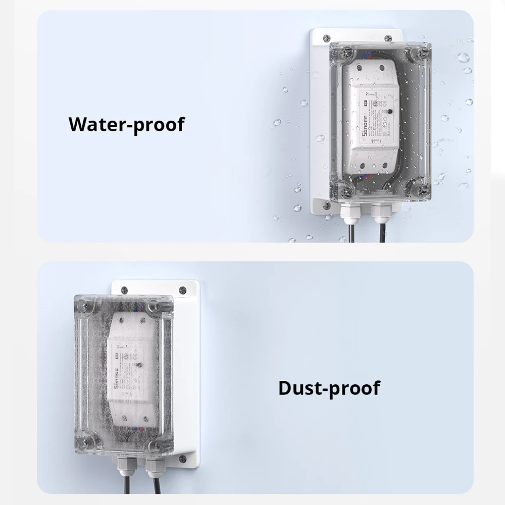 SONOFF IP66 Waterproof Junction Box Water-resistant Impact Shell Compatible With BASICR2/BASICR4/RFR2 Smart WiFi Switches