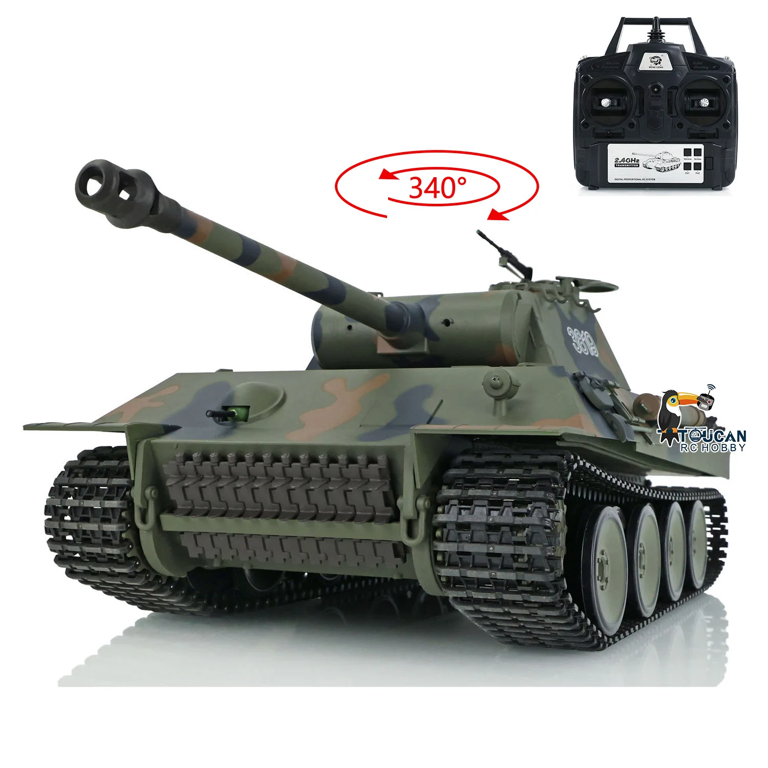 US Stock RTR Henglong 1/16 7.0 Plastic Panther V RC Tank Remote Control Toy 3819 Model Lightweight Body Easy Operation for Adult - view 3