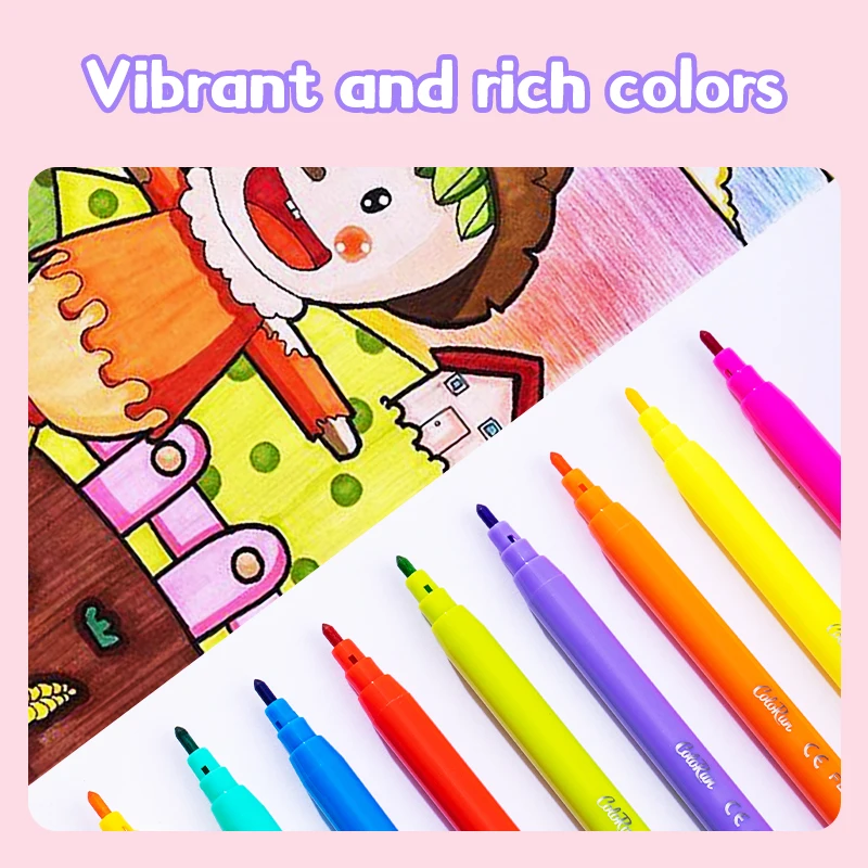 Deli-Bolígrafo de acuarela de 12/24 colores, buena punta de fieltro, marcador de dibujo para niños, suministros de papelería escolar, pintura para estudiantes