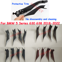 For BMW 5 Series G30 G38 528 530 540 2018-2022 Carbon Fiber Black Armrest Protective Trim Interior Door Panel Grab Handle Covers