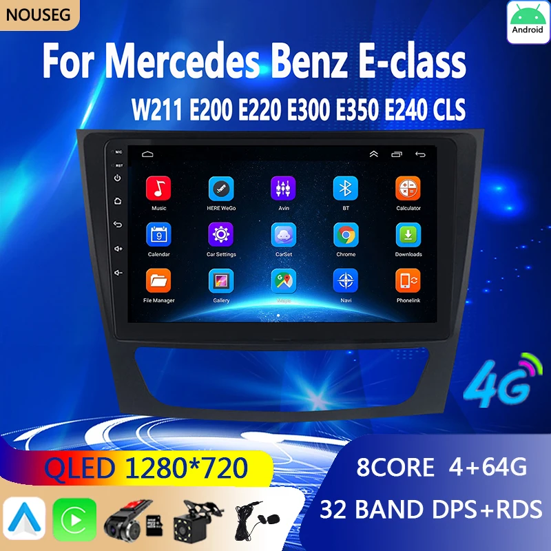 

Android Auto Car Radio Carplay for Mercedes Benz E-class W211 E200 E220 E300 E350 E240 E270 E280 CLS CLASS W219 GPS DSP Screen