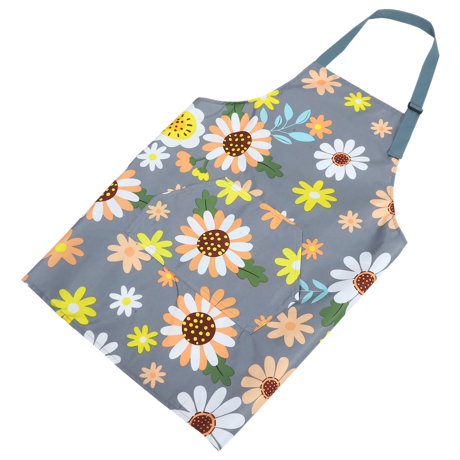 

Waterproof Kitchen Apron Floral Pattern Adjustable Neck Hanging Cooking Apron with Spacious Pocket for Women Womens Aprons