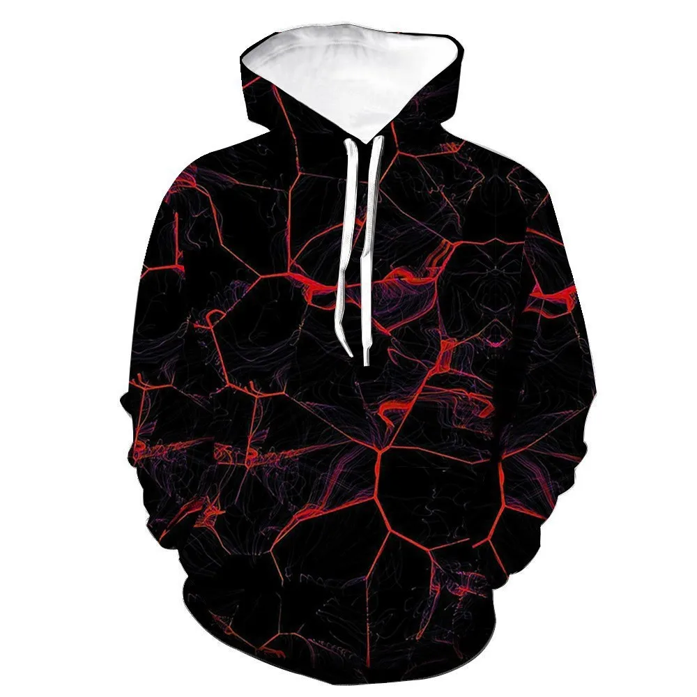 2024 Autumn and Winter New Cross-border Lightning 3d Digital Printing Trend Casual Hoodie Hoodie