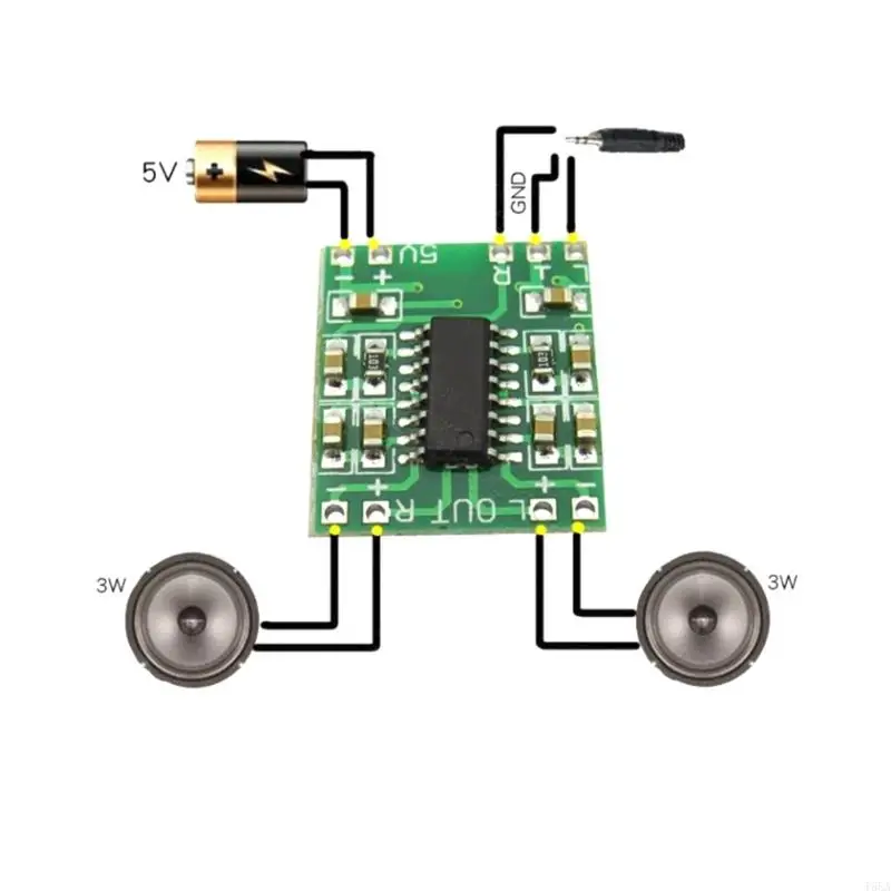 T5ea 5pcs Salvando PAM8403 2X3W Classe D Audios Amplifier Board para espaço apertado