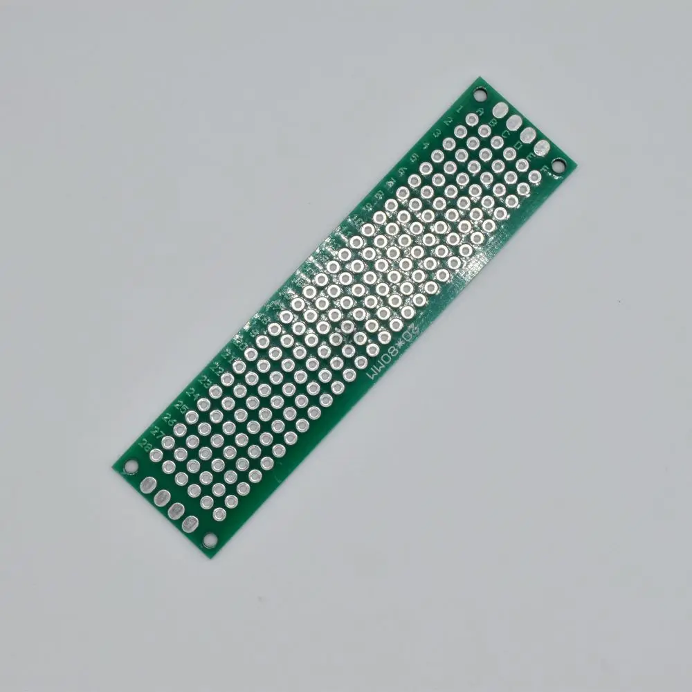 Dupla face Spray Tin Plate, PCB Circuit Board, Fibra de Vidro de Óleo Verde, Universal Board, 2*8cm, LT00119