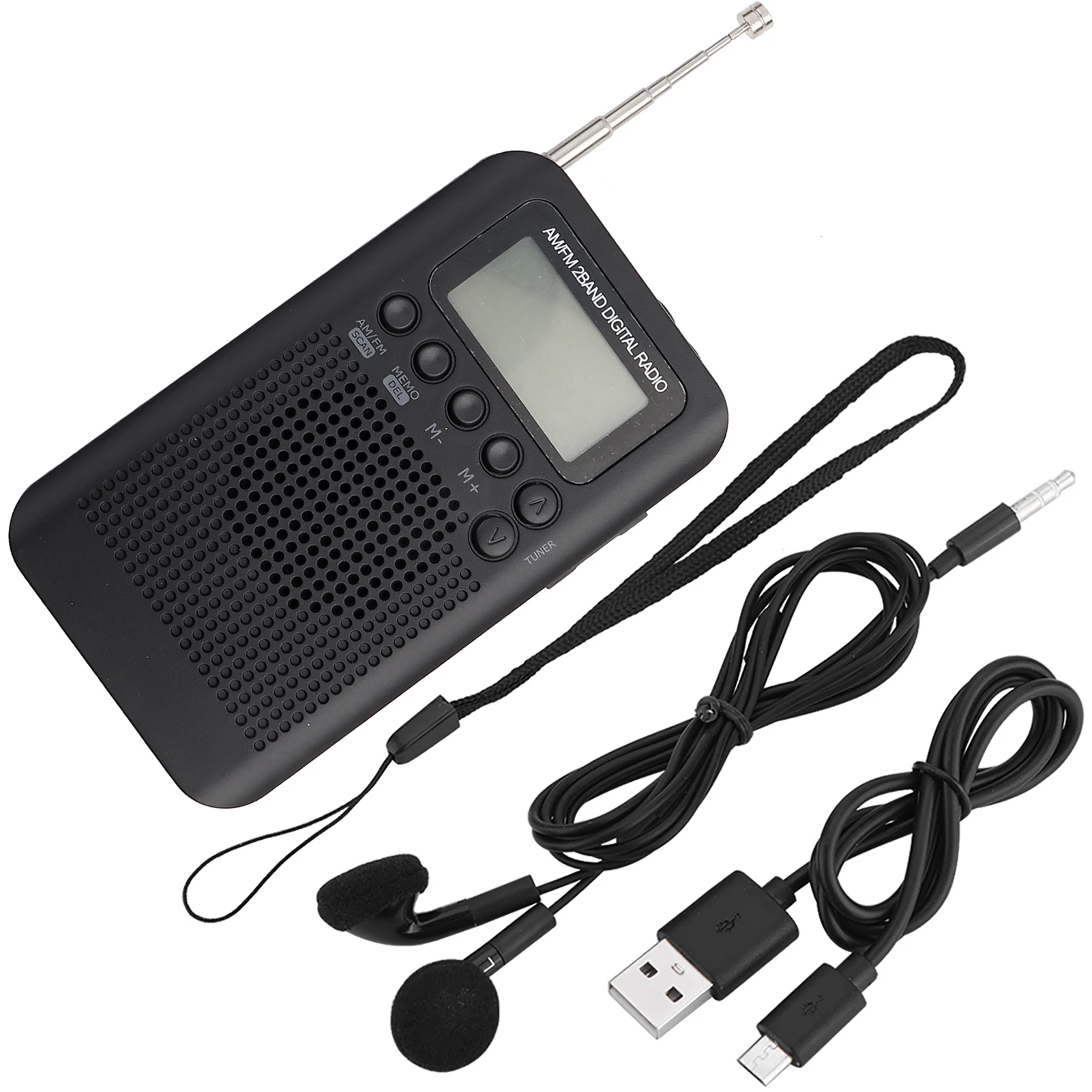 AM/FM-Stereoempfänger AM FM Digitalradio 2-Band-Stereoradio Digitales Tuning-Radio Radio Tragbarer ICD-Bildschirm