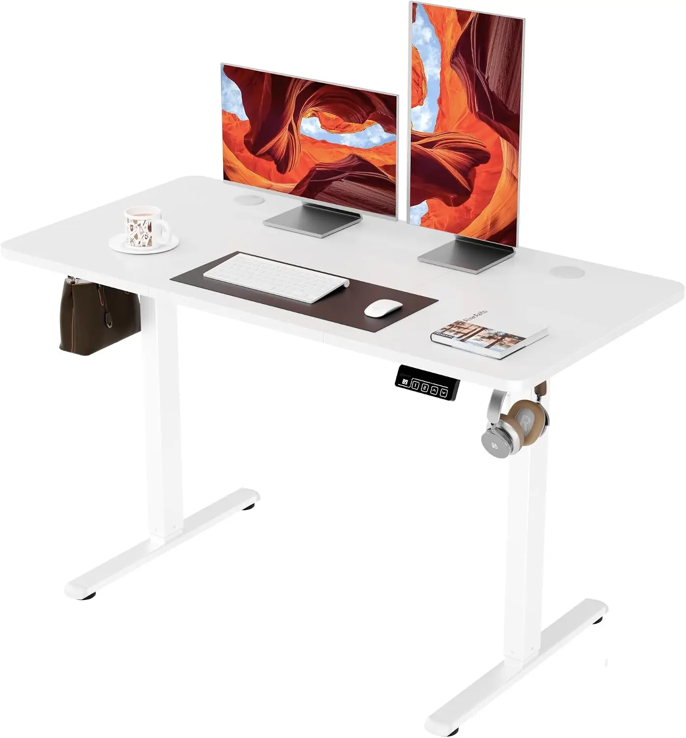 Height Adjustable Sit Stand Desk 47x24 Inch Electric Office Computer Workstation Splice Board Memory Preset Lifts 28.7 To 46.5 I