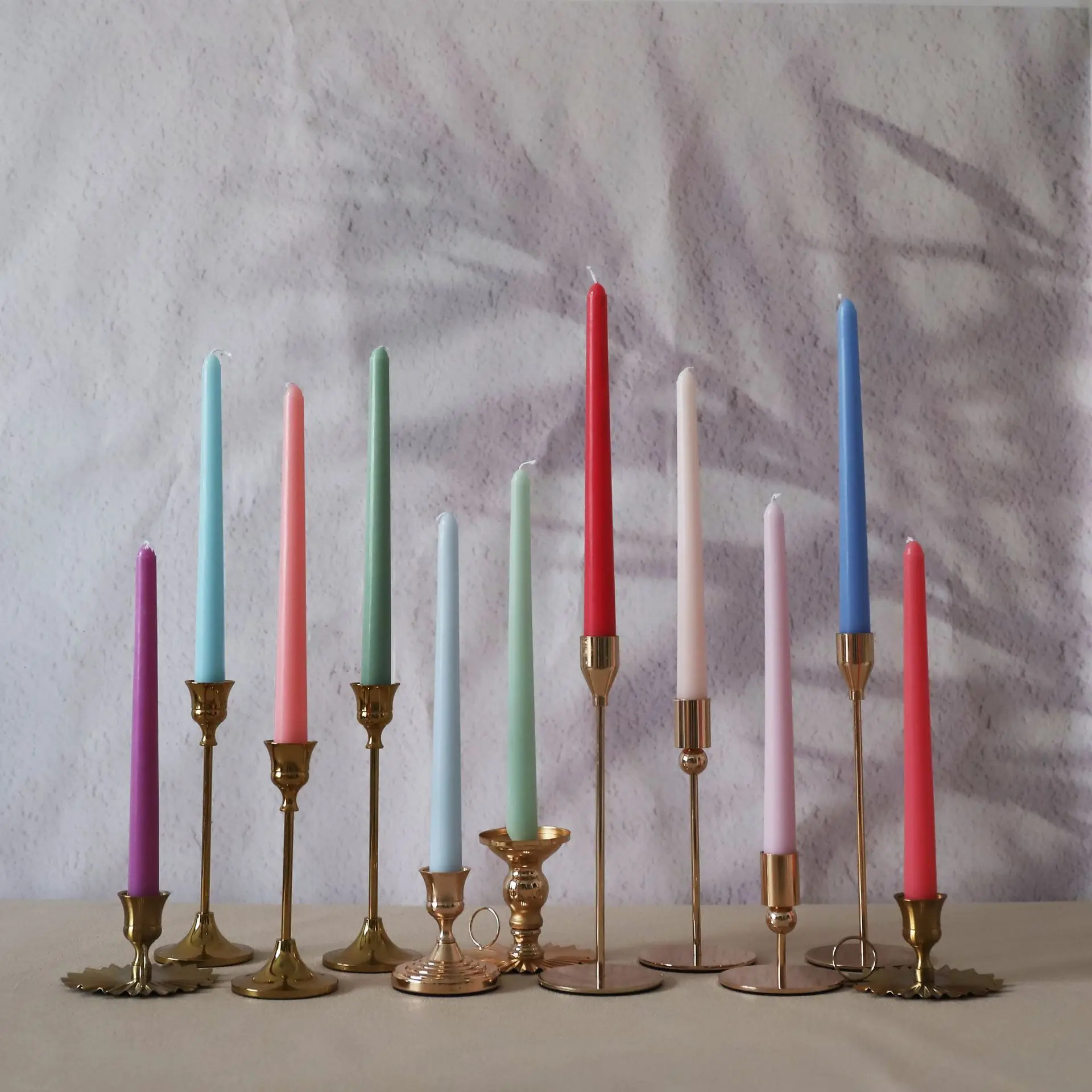 4 pc/box, 25cm long solid-colored conical candle. Wedding,party event long candles,candlelight dinner decoration candles