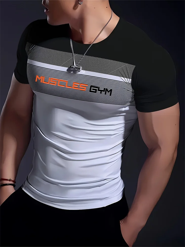 تي شيرت رجالي عصري صيفي جديد لعام 2025، قميص مطبوع فضفاض وغير رسمي #4