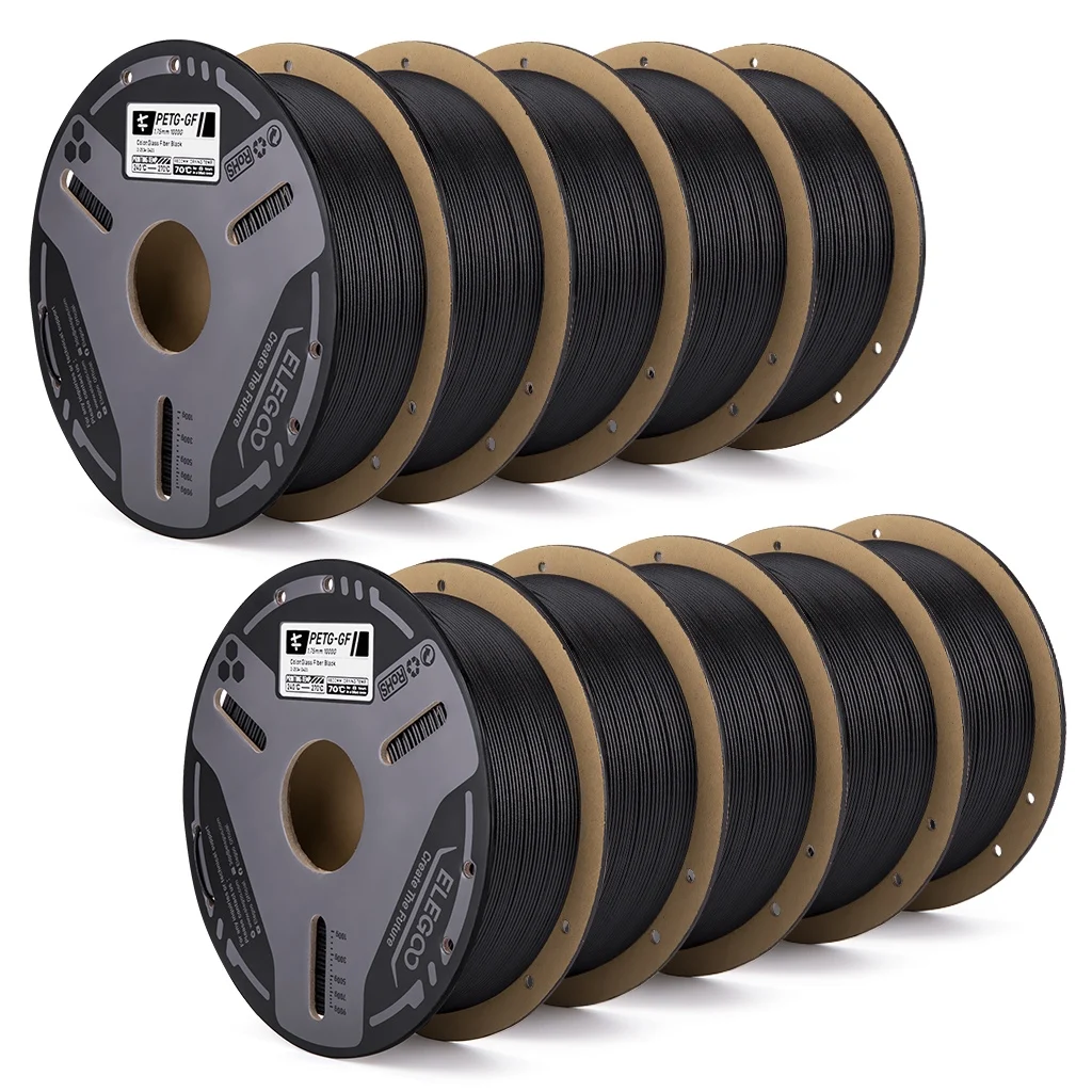 ELEGOO PETG-GF Glass Fiber Filament 1.75mm Gray 1KG,High Stiffness,Electrical Insulation,Fits for Most FDM 3D Printers gallery 5