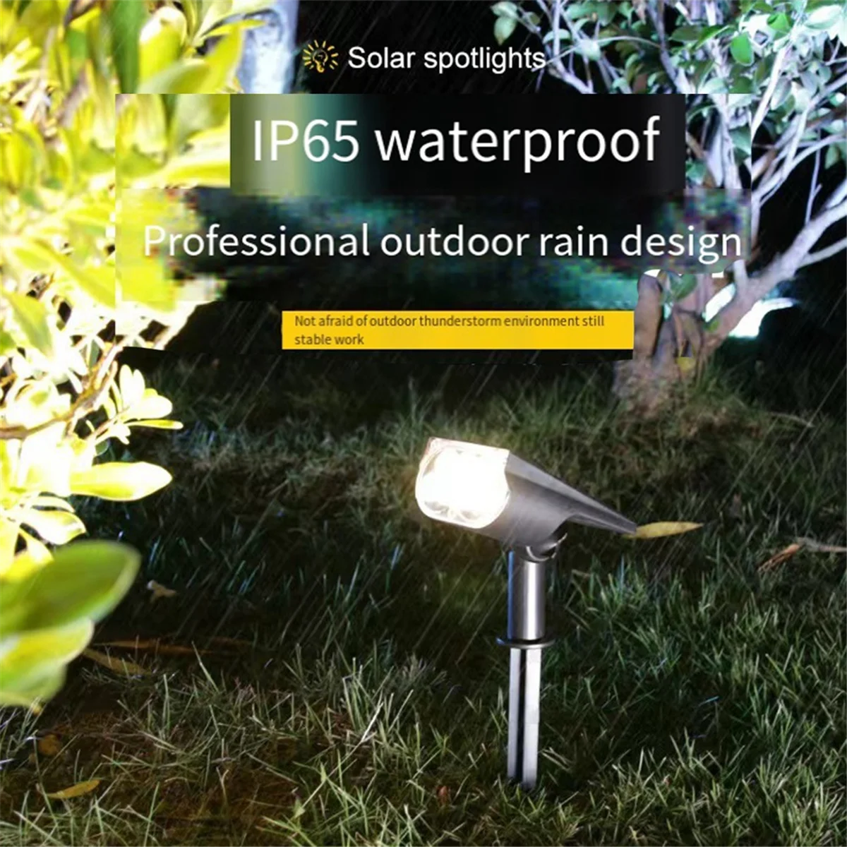 

NHG-d2Pcs Solar Spot Lights Bright LED Solar Lights IP65 Waterproof Landscape