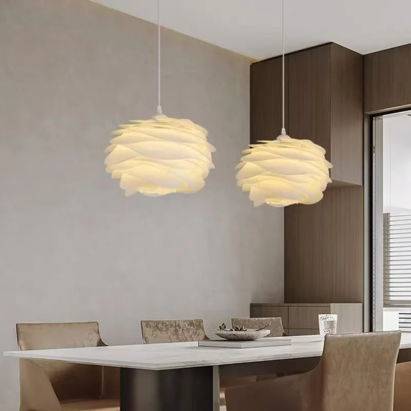 

Nordic French Creamy Style Romantic White Rose LED Pendant Lights Art Creative Lamps for Living Room Home Decoration Chandeliers