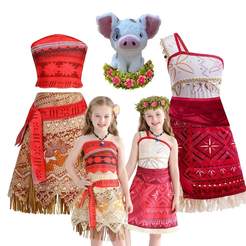 

NEW Moana 2 Ocean Adventure Movie Costume Princess Vaiana Role Play Sleeveless Dress Girls Carnival Outfit Toddler 2-12Y Clothes