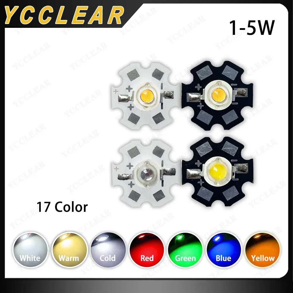 

10Pcs 1W 3W 5W High Power LED Chip COB Warm Cool White Red Green Blue Full Spectrum 660nm 440nm Light Beads Grow Aquarium Lamp