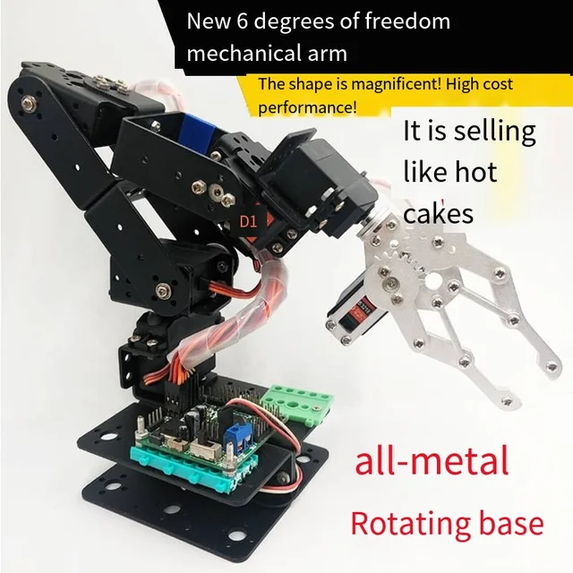 6-zestaw robota edukacyjnego Manipulator robota ze stopu metali Arduino Arm Servo MG996 dla robota Arduino Zestaw do samodzielnego montażu Zestaw programowalny