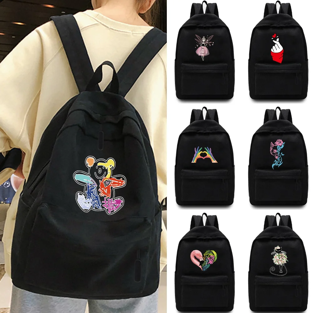 Women's Backpack New Multifunction Double Zipper Teenager Laptop Color Bear Backpack Student Shoulder Bag Korean Style Schoolbag