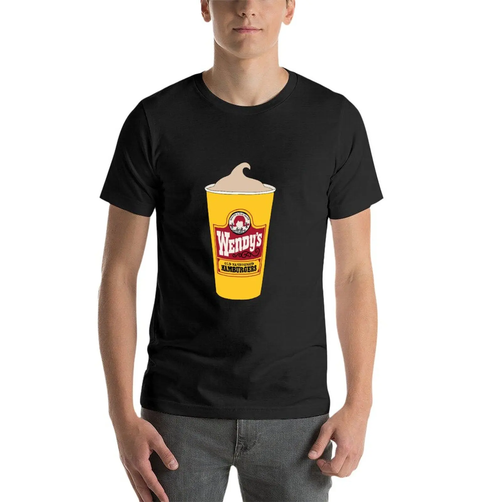 Camiseta Wendy's Chocolate Shake, blusa lisa, roupas anime para homens