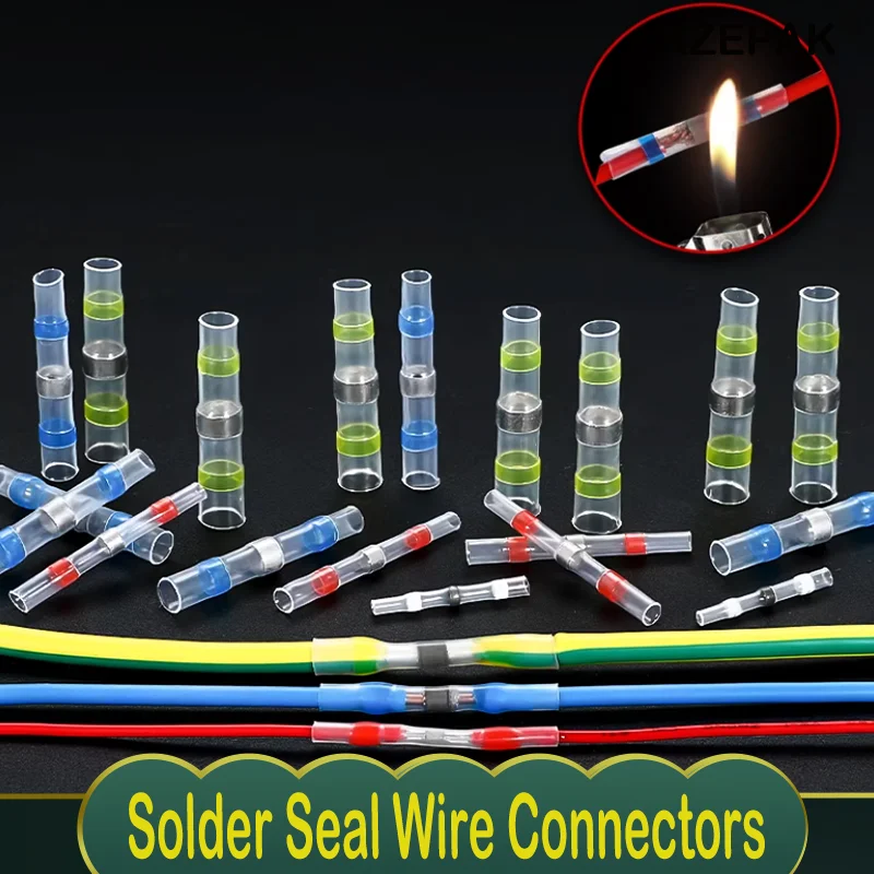 

20 ~ 500pcs Solder Seal Wire Connectors Kit Heat Shrink Butt Crimp Terminals Waterproof Electrical Cable Splice Connector