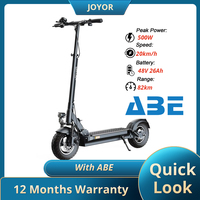 JOYOR Y8S Electric Scooter 10 Inch Wheel 48V 26Ah Battery Up to 82km Mileage 500W Motor 20km/h Max Speed 120kg Load With ABE