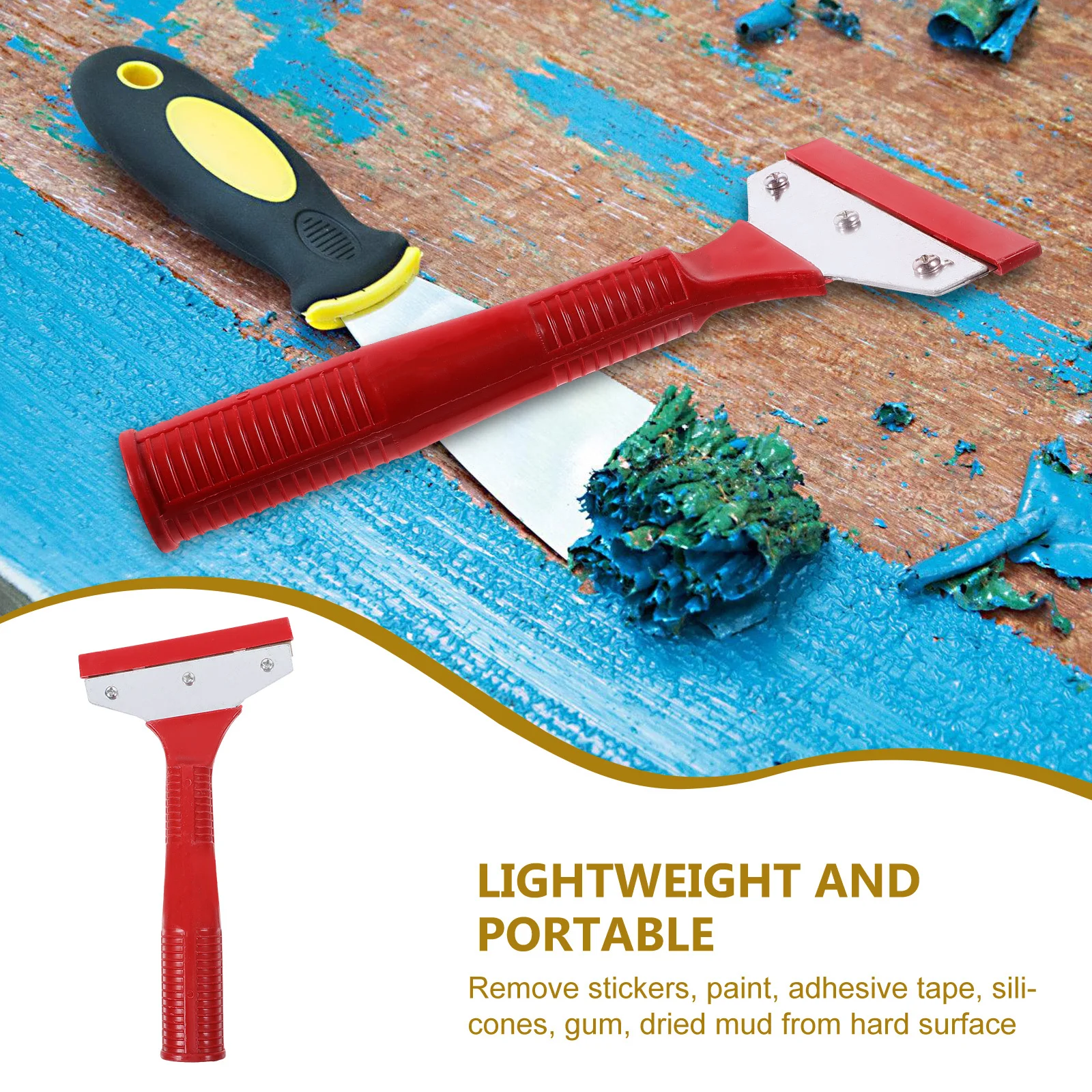 

Многоцелевой скребок для чистки, прочный скребок для стен, длинная ручка, нескользящая ручка, наклейки для удаления краски, клейкая лента для пола