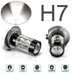 2pcs H7 160W High Power LED Lamp Headlight Fog Light DRL Bulbs 6000K White Light LED Front Fog Light High Power Driving Lamp