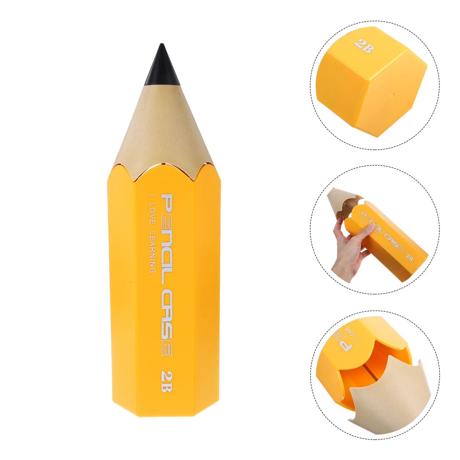 

Pencil Shape Pen Holder Large Capacity Stationery Organizer Makeup Brush Cup Creative Desk Accessory for Office