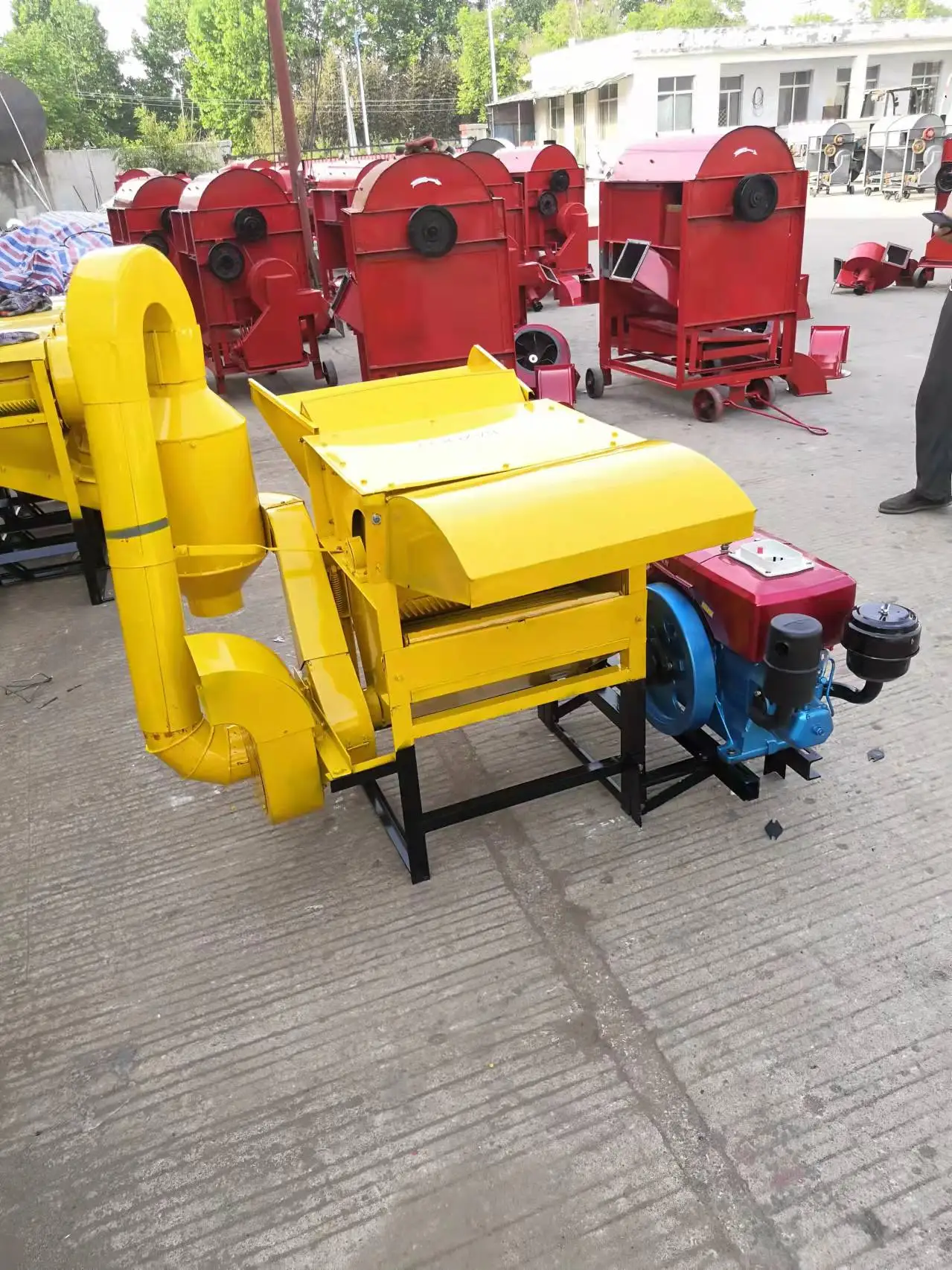 Diesel Power 300-400 Kg/ora Trebbiatrice per Riso, Grano, Soia, Mais