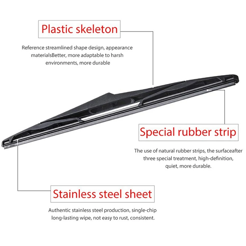 مجموعة شفرات ذراع الممسحة الخلفية A48P-6X - لسيارة جيب رانجلر JK 2007-2016 #4