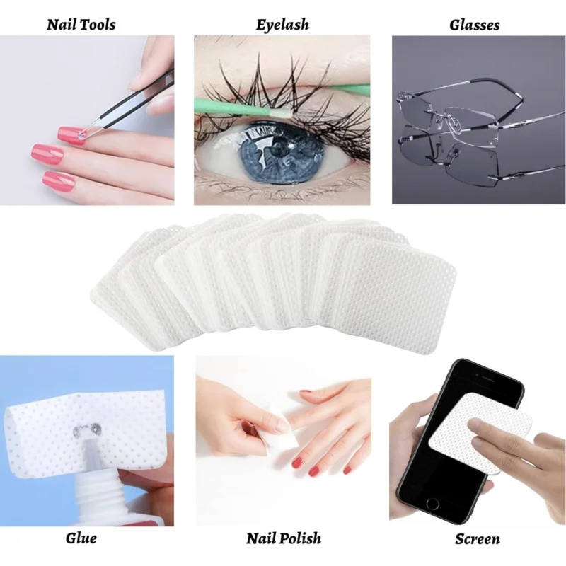 300 teile/paket Nagellack Entferner Baumwolle Pads UV Gel Nagellack Entferner Reinigung Papier Pads Nagellack Nagellack Wimpern Sauber