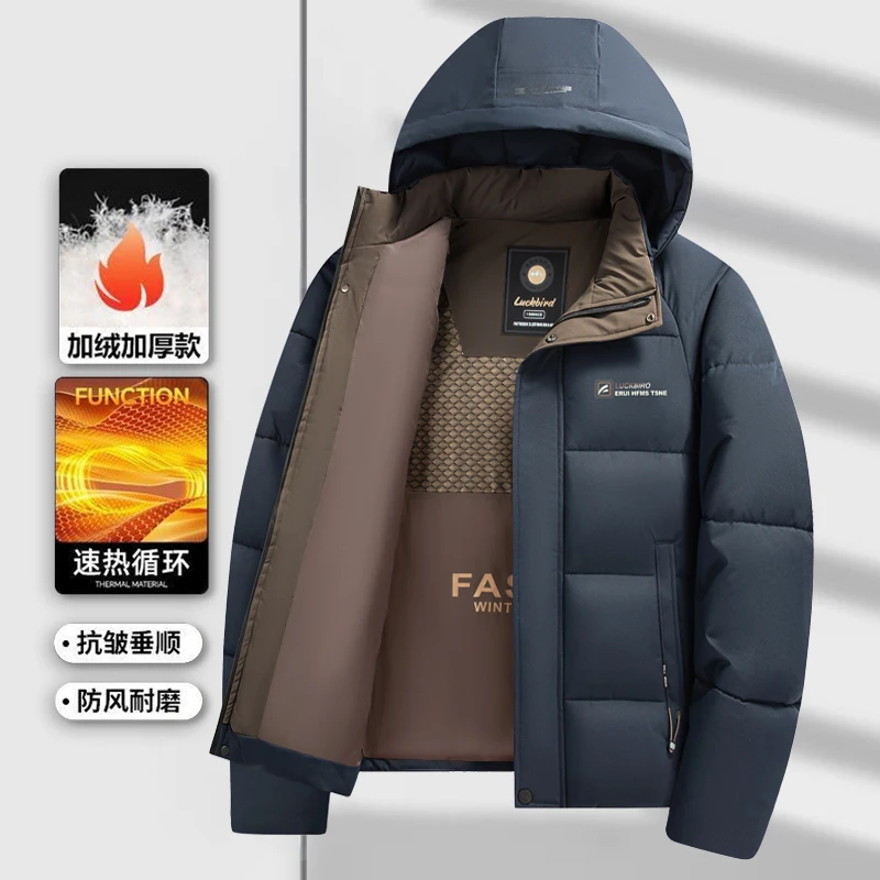 Mantel hangat parka untuk pria, mantel parka Musim Dingin 2024, jaket hangat kasual tebal ukuran XL-5XL untuk pria