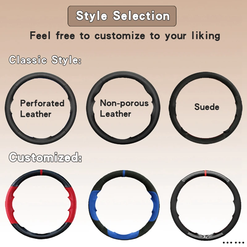 Custom Suede Carbon Fiber Car Steering Wheel Braid Cover 100% Fit For Cadillac CTS 2014-2016 ATS 2013-2015 Car Accessories - Image 4