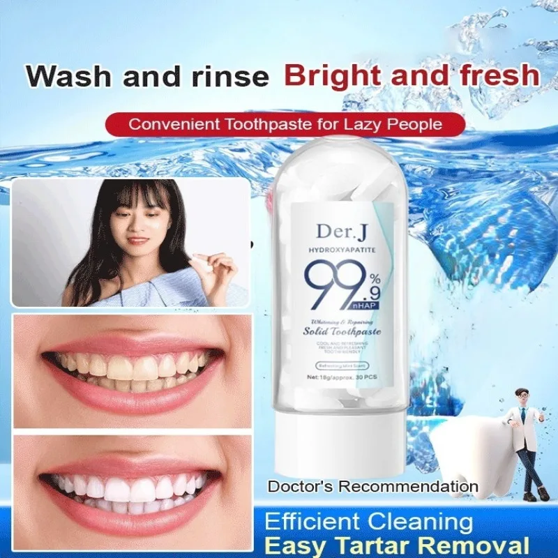 Whitening & Repairing Solid Toothpaste Specializing in Yellowing Breath Freshening Tablet Gargle Chewable Toothpaste Tablet