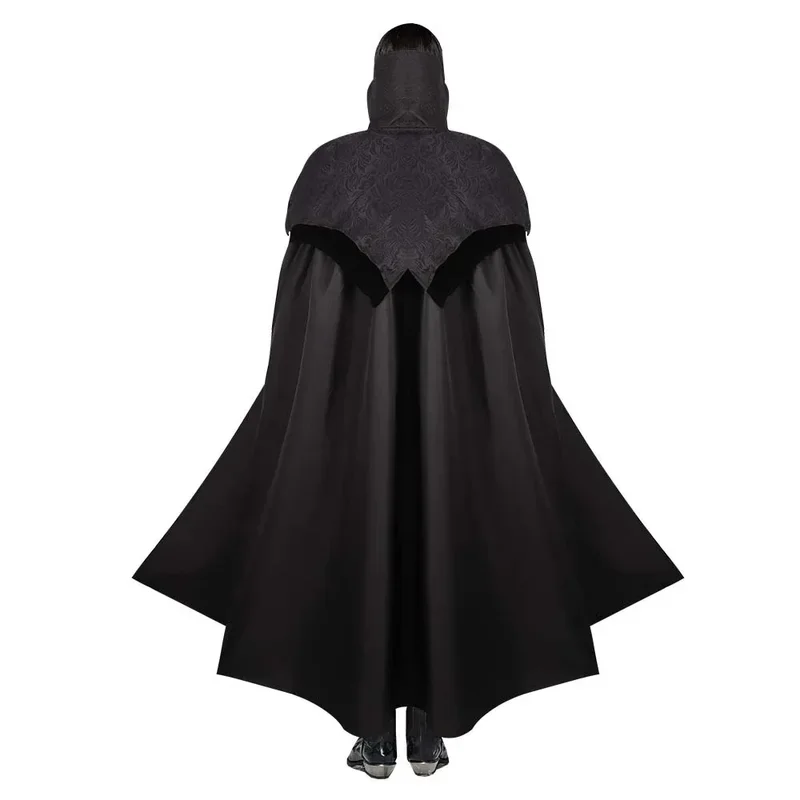Trajes cosplay de cavaleiro medieval para homens Trajes de pirata Capa retrô com capuz Robe de vampiro Robe longo Festa de carnaval