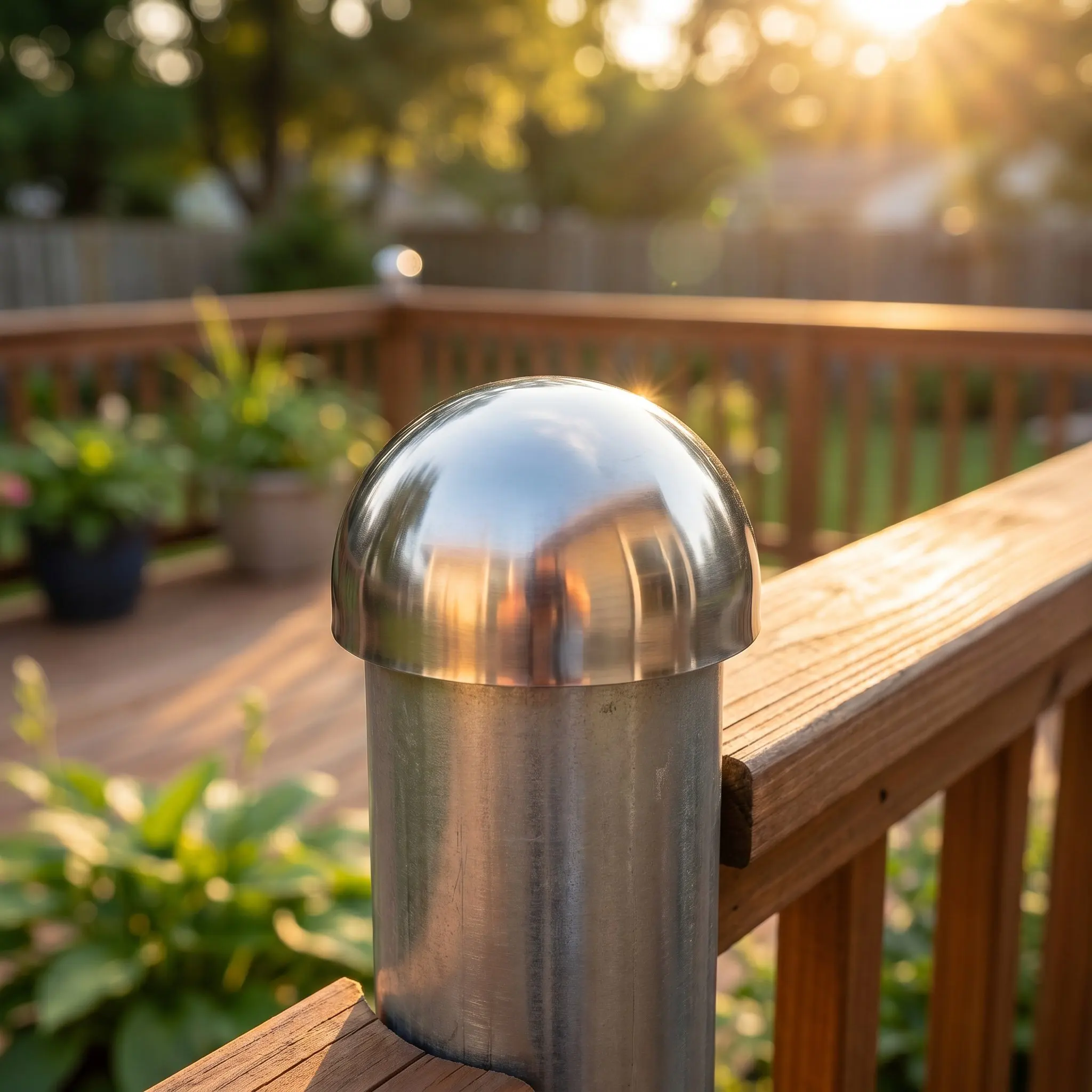 4Pcs Stainless Steel Hollow Half Sphere Caps Polished Dome Handrail Tube End Stoppers for Staircase Balcony Post 2.5'' 3''