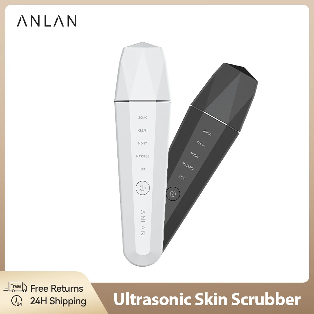 ANLAN Ultraschall-Hautwäscher Ion Tiefenreinigung 45 ℃ Heat EMS Facial Lifting Ultraschallreiniger Peeling Hautpflegegerät