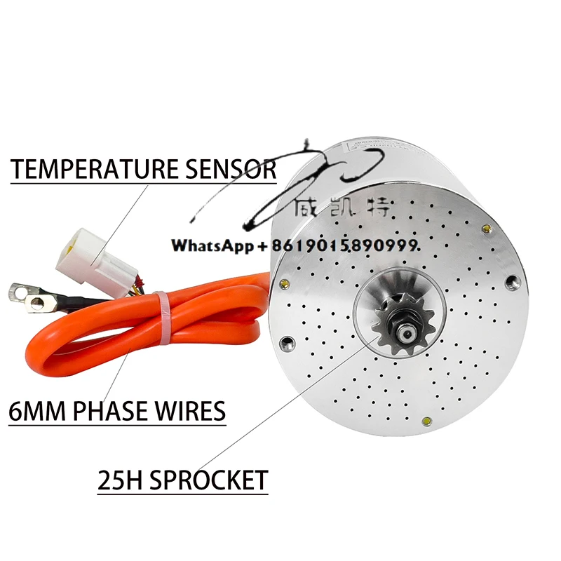 MY1020 Kunray 48V 2000W 72V 3000W 6mm Phase Wires Motor Temperature Sensor for Electric Motorcycle