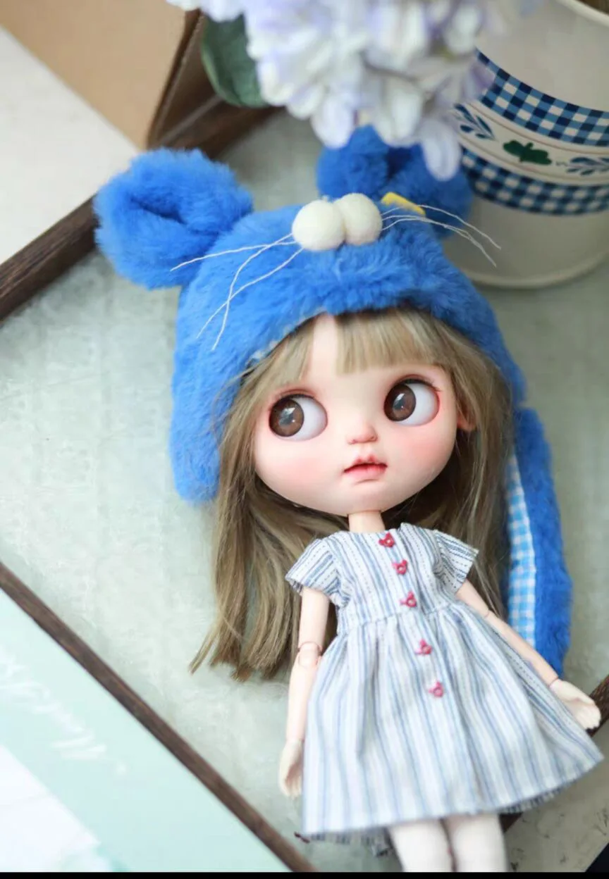 

3 шт. кавайная стильная одежда blythe Кукла наряд шляпа, платье, socks1/6 30 см (подходит для Pullip,Ob22/24/26, Licca)