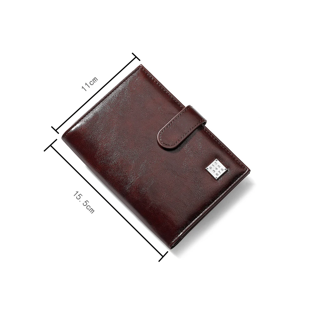 Porta passaporto minimalista da lavoro in ecopelle, organizer per documenti e carte da viaggio unisex per uomo e donna