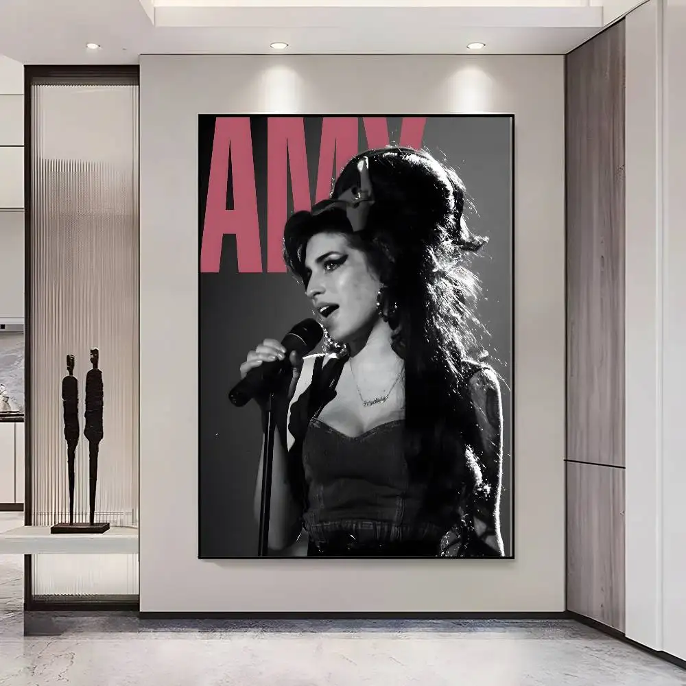 ملصق Beauty Woman Amy Winehouse Singer Star ملصق عالي الدقة ذاتي اللصق مقاوم للماء مثالي لتزيين غرفة المعيشة وغرفة النوم #4