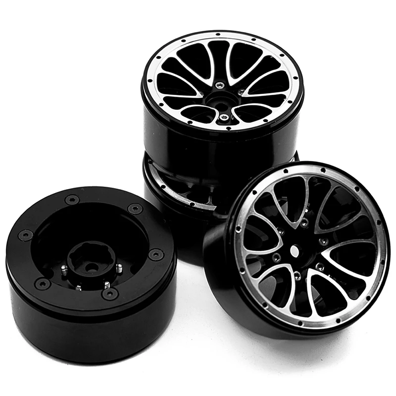 4 Pcs Metal Alloy 1.9 Inch Beadlock Wheel Rims Hubs For Axial SCX10 TAMIYA CC01 D90 D110 1/10 RC Crawler Car Parts