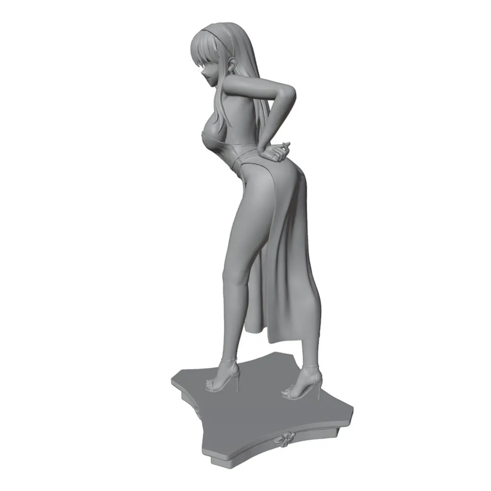 Figura de resina gris impresa en 3D DIY, sin montar ni pintar