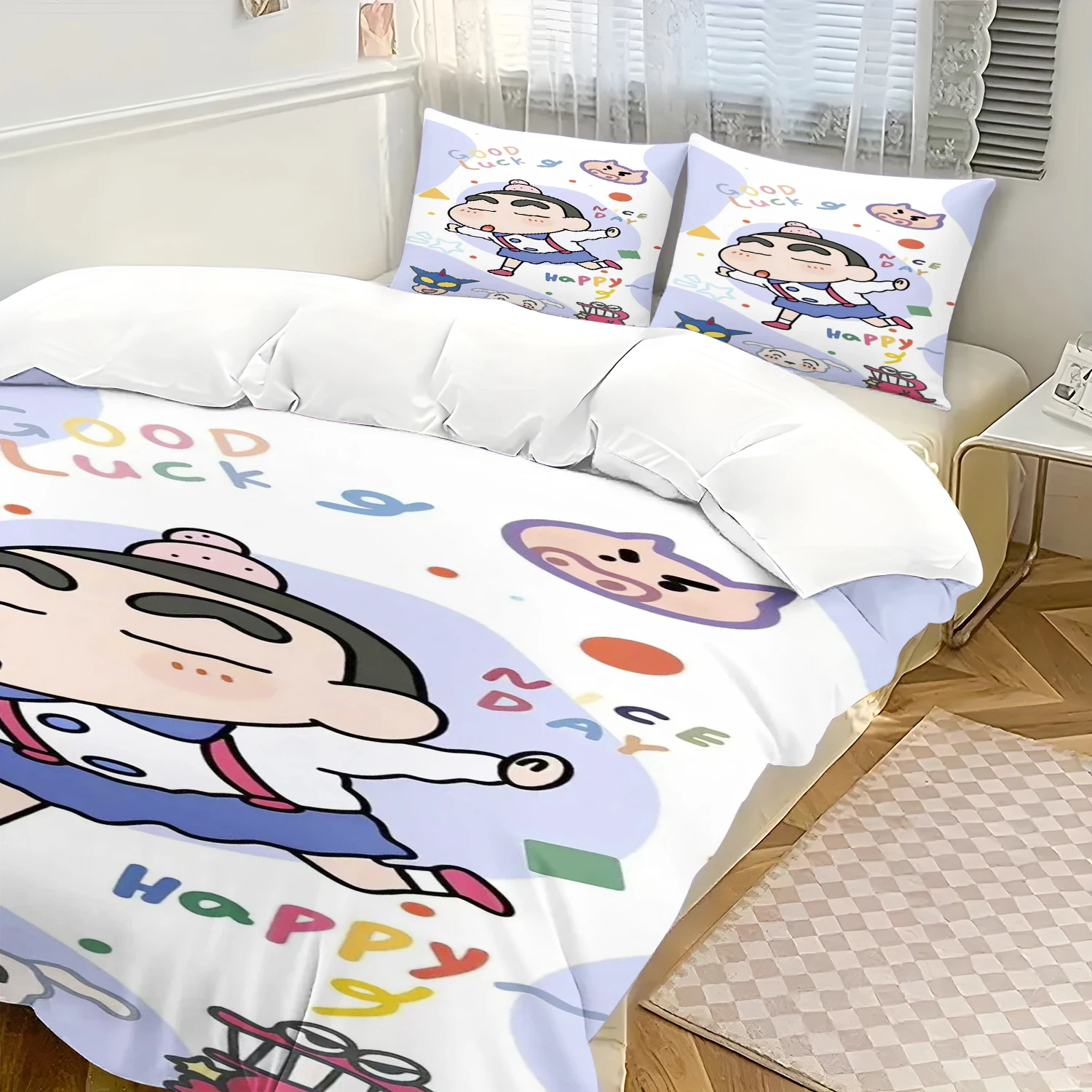

Duvet Cover Crayon Shin-chan Cartoon Japanese comics Home Printed Pillowcase Set Adult Bedroom Children Comforter Bedding
