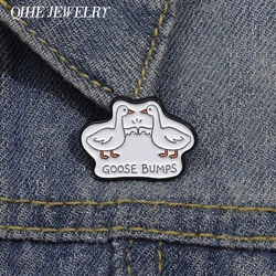 Cute Funny Goose Bumps Enamel Pins Custom Cartoon Animal Brooches Decorative Backpack Hat Lapel Badge Jewelry Accessories Gifts