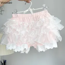 Sweet Chic Lolita Safety Short Pants Japanese Women Kawaii Mesh Shorts Petticoat Underpants Girls Fashion Princess JK Bloomers