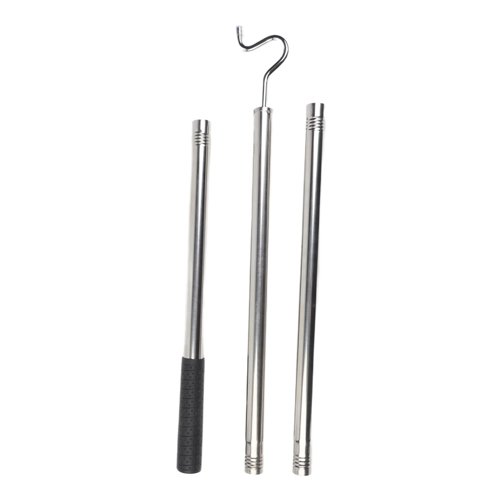 Stainless Steel Clothes Rod Adjustable Extension 35 51 Inches with S Hook for Hanging Clothes and Plants in Various Spaces